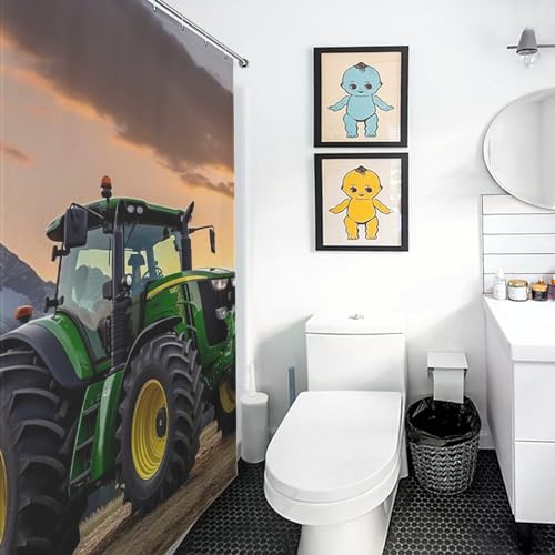 Rideau de douche tracteur en polyester imperméable 152x183cm - 3
