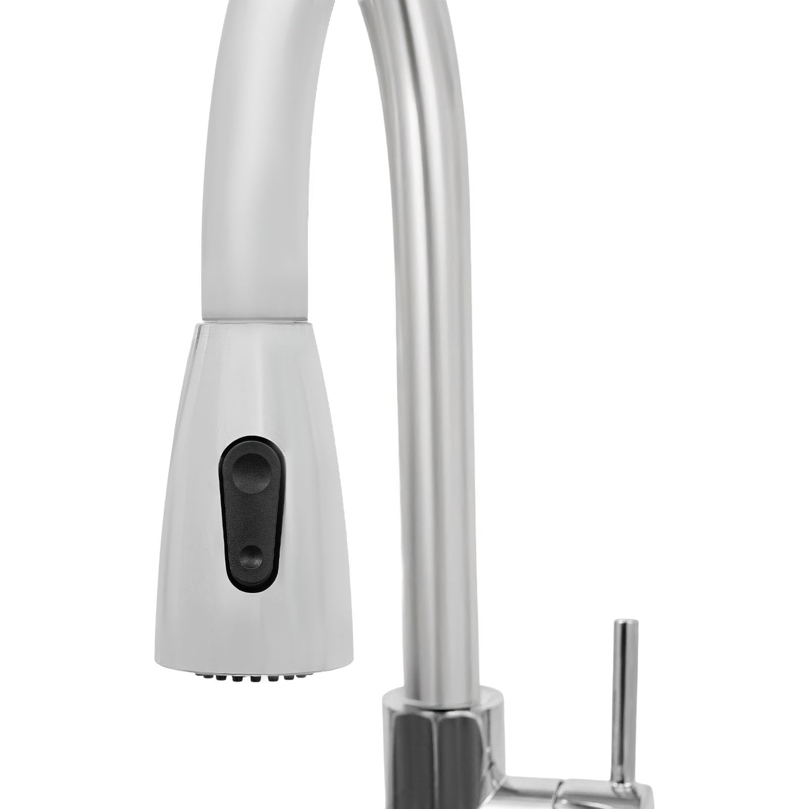Fregadero de cocina independiente, 120 x 50 x 80 cm, de 2 cámaras, de acero inoxidable, con grifo extensible de 360 ° y lado de estante, patas ajustables para cocina, restaurante, garaje, plateado
