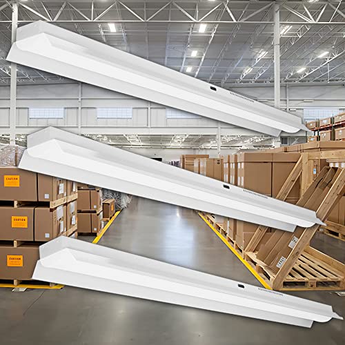 反射笠付型 LEDベースライト 40W形 2灯相当 笠付トラフ型 LED蛍光灯 器具一体形 LEDキッチンべースライト 消費電力33W 高輝度5200lm 傘付型 天井直付型 連結使用可能 1250mm 防震效果ある 無輻射 PSE認証 (3台昼光色600