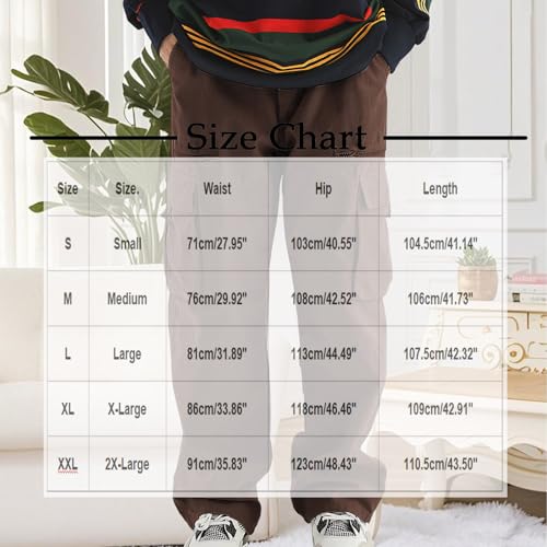 Men's Baggy Workout Cargo Pants Loose Y2K Casual Hiking Pants with Multi Pockets Camping Running Straight Trousers3