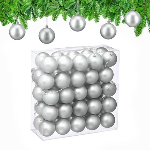 Relaxdays Weihnachtskugeln 50er Set, Weihnachtsdeko, Mattes Design,...