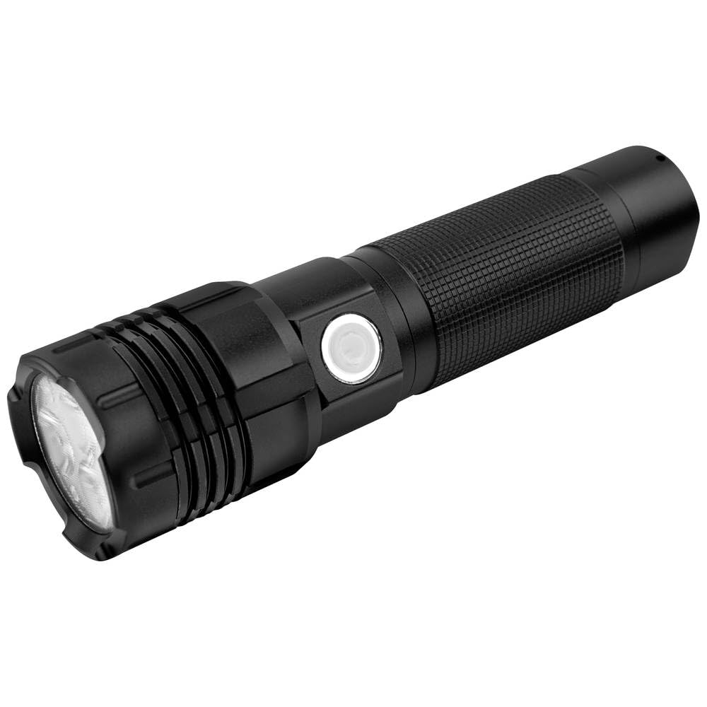 ANSMANN Lampe torche PRO 3000R (1 pce) – Lampe de poche rechargeable idéale pour les professionnels, les sportifs, etc. – Lampe torche puissante aux 6 modes de fonctionnement (dont SOS)