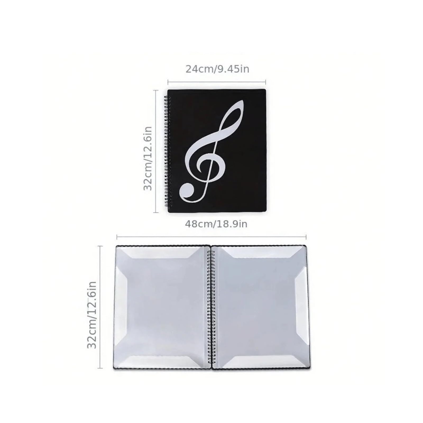 Carpeta partituras Carpeta de Partituras, for Músicos, Banda, Tamaño Carta A4, Fundas 30/60, Doble Cara o Escritura en Páginas Expuestas(White20 pages)