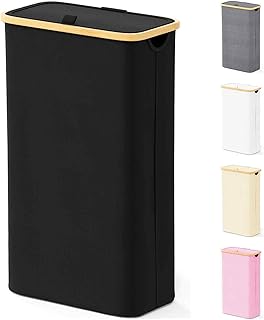 25 Small Bedroom Ideas for Men with a Sleek and Minimal Look 131 SpaceAid Slim Laundry Hamper with Lid, 65L Narrow Clothes Basket Bin wit...