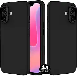 Capa Capinha Anti Impacto Para iPhone 16 Silicone Aveludado Premium (PRETO)