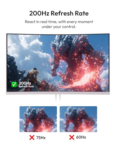 Image of Pixio Two PXC248WAVE Pink 24 inch 200Hz Refresh Rate FHD 1080p Resolution 1500R Curve Fast VA Panel 1ms GTG Response Time HDR Curved Gaming Monitor and PS1D Wave Pink Dual Monitor Arm - Fits up to 32