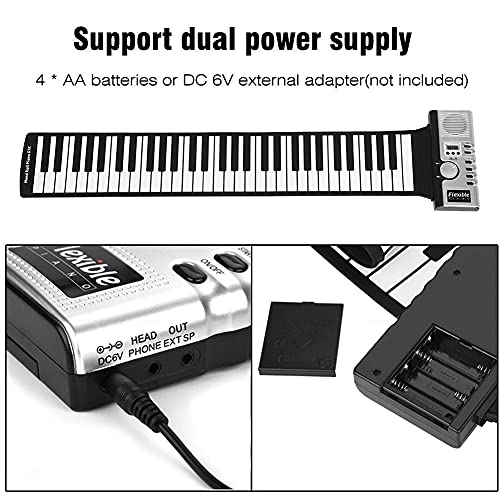 JTYX 61 Touches Roll Up Piano Portable Electronic Hand Roll Piano Clavier de Piano Pliable en Silicone Haut-Parleur intégré pour Les débutants et Les Enfants - Les Beatles, Paul McCartney, John Lennon, RIngo Starr, George Harrison JTYX 61 Touches Roll Up Piano Portable Electronic Hand Roll Piano Clavier de Piano Pliable en Silicone Haut-Parleur intégré pour Les débutants et Les Enfants – Image 5