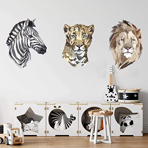 Stickers muraux aquarelle Safari Trio de la jungle XL pour chambre enfant