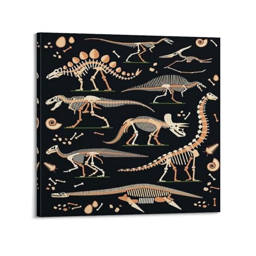 Poster dinosaures cadeau anniversaire passionné paléontologie toile