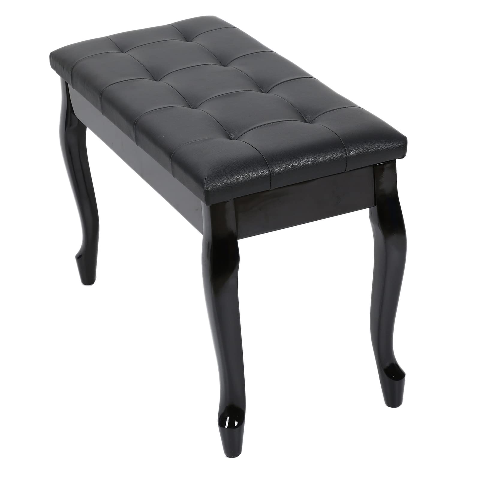 Qcwwy Stuhl Footstools Schachtel Stall Holzbein Große Aufbewahrungsbox Kissenbank mit Weichem PU -Leder für Komfortaufnahmebereich Konzert Piano Bank mit Aufbewahrungsklavierbank
