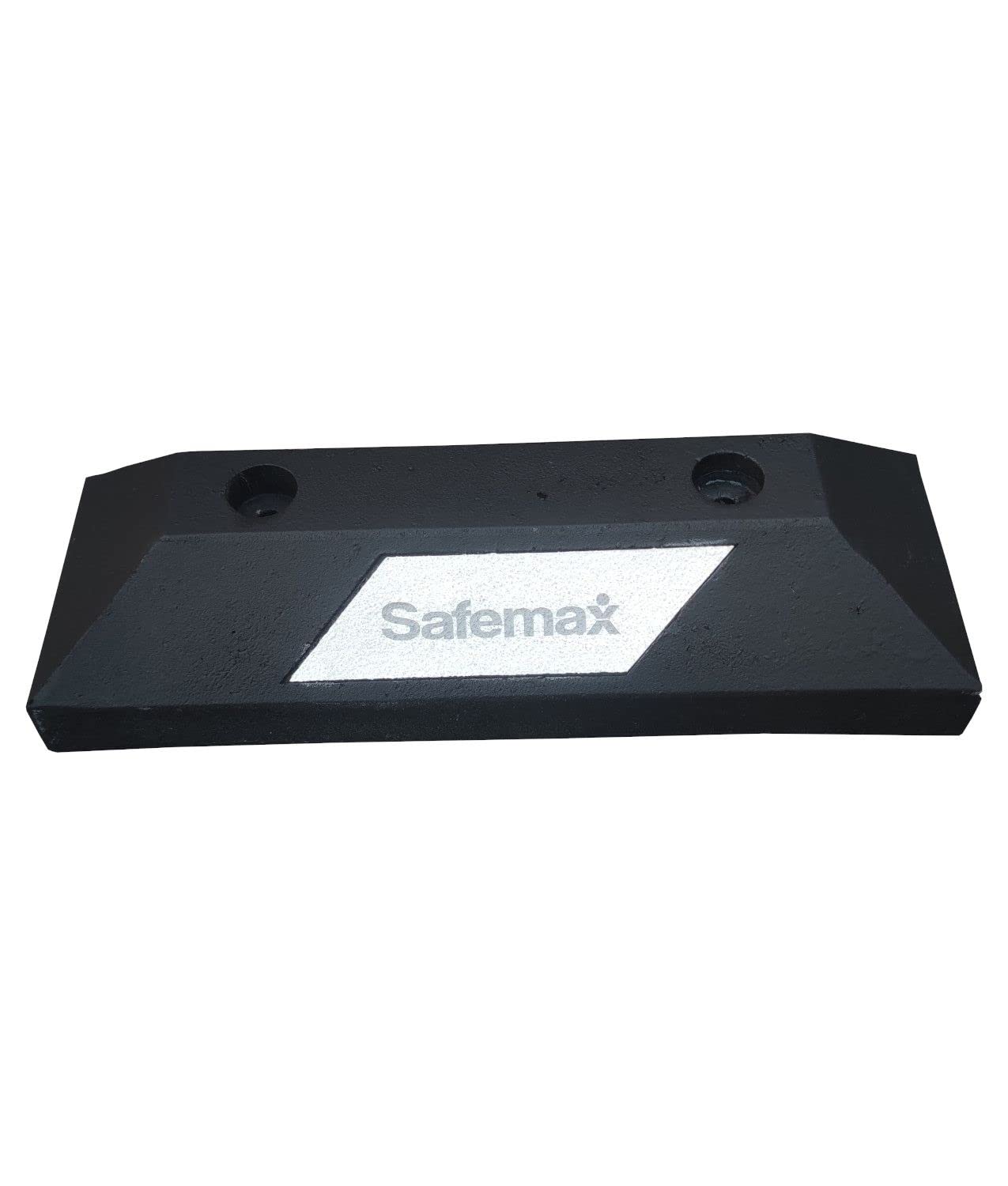 Fermaruota in PVC per parcheggio Safemax, inserti rifrangenti