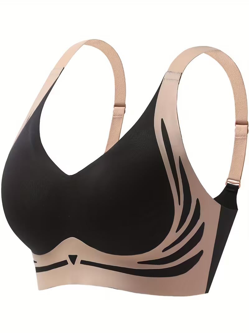 shaperx Women’s Comfortable Wireless Push-Up Bra with Non-Removable Molded Padding (in, Alpha, 2XL, 2XL, C, 36, Regular, 1, Black)-picture-34