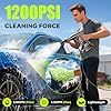 YKYI Cordless Pressure Washer Battery Powered,30 Speed Level,1200 PSI Portable Power Washer with 6-in-1 Nozzle,24FT High-Elastic Hose,Handheld Pressure Washer for Car,Garden Cleaning(Light Grey) #1
