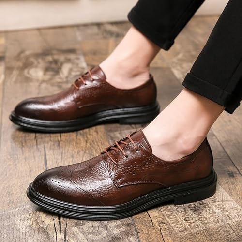 Luxury Men’s Leather Lace-Up Round Toe Tuxedo Shoes Loafers for Wedding and Formal Occasions2