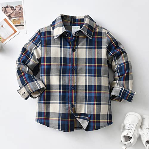 Kids Cute Jacket Toddler Boys Long Sleeve Winter Autumn Shirt Tops Coat Outwear For Babys Clothes Plaid Navy2