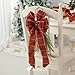 AIMUDI Christmas Tree Bows 10×20'' Red Plaid Bows for Gift Wrapping Wreath Bows with Wire Edge Premade Gift Bows for Craft Present Lantern Fireplace Door Holiday Christmas Decorations, 2 PCs