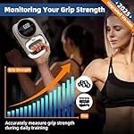 Grip Strength Tester Hand Gripper - Grip Strength Trainer Hand Dynamometer Handheld Meter LED Display Comfortable 265 Lbs / 120 Kgs Finger Strengthener for Sports Home School Gym Use - Image 2
