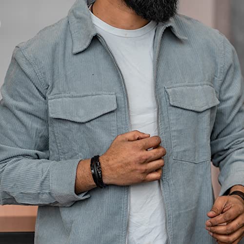 Image of SERASAR Premium Leather Bracelet Men | Stainless Steel Magnetic Clasp | Three Colors | Jewelry Box Included