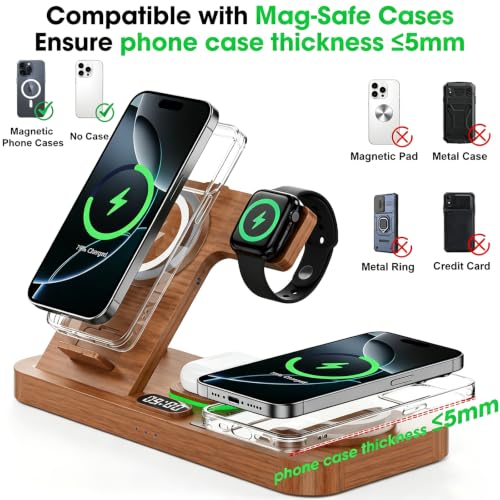Image of Dual Phone Foldable Wireless Charging Station for Apple, Couple&Family Use