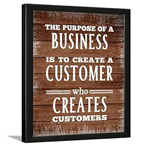 Chaka Chaundh - Office Quotes Frames - Motivational Quotes Wall Frames for Office - Customer, Business Quotes Wall Frame - Office Quotes Poster - (14 X 11 Inches) (Wood vintage color - 1)