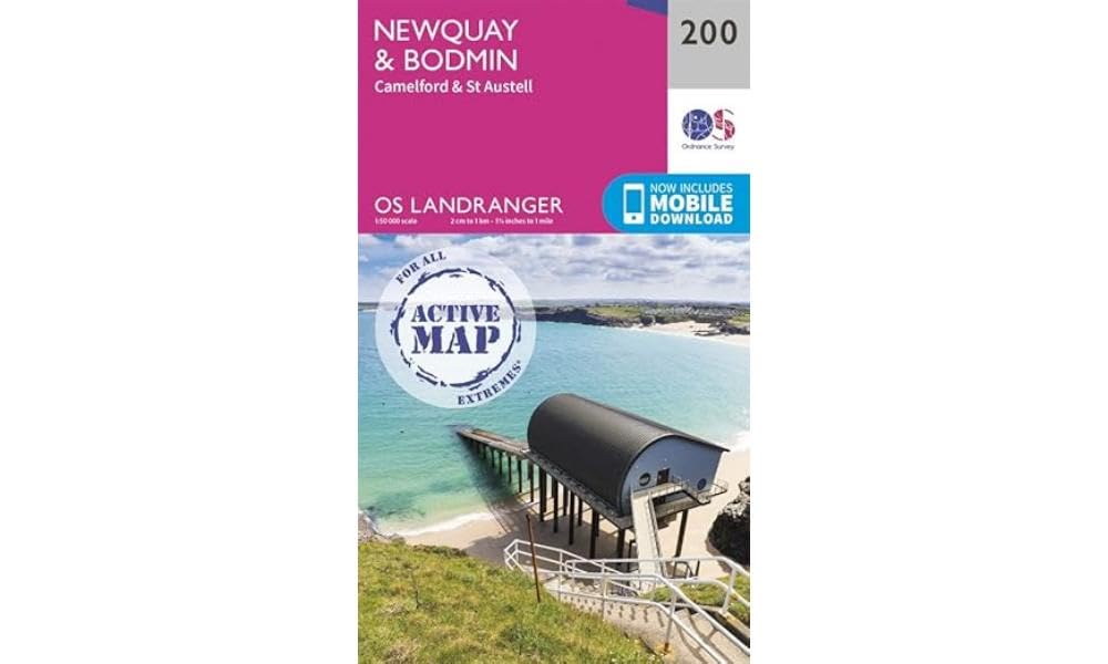 Newquay & Bodmin Map | Camelford & St Austell | Ordnance Survey | OS Landranger Map 200 | England | Walks | Cycling | Days Out | Maps | Adventure