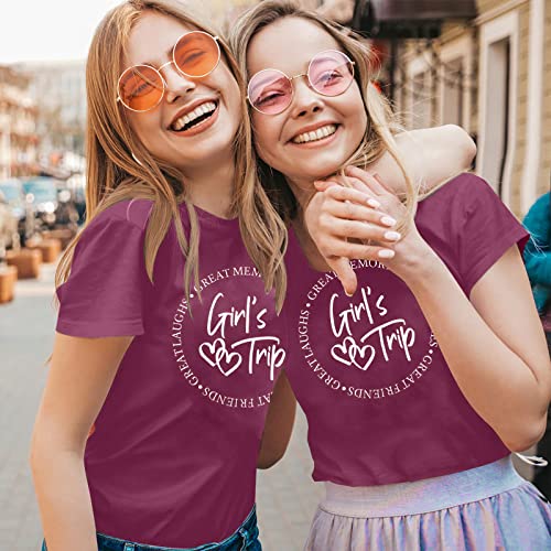 Image of Girls Trip Shirts for Women 2026 Girl Vacation Weekend Matching Tshirts Summer Vacay Mode Graphic Tees