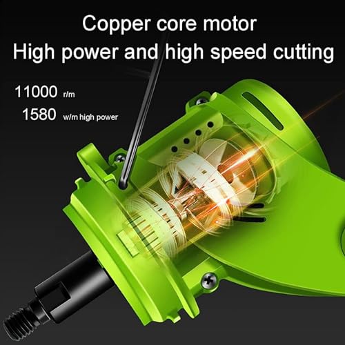 FfiMe Cortacésped inalámbrico, cortacésped eléctrico inalámbrico, cortacésped inalámbrico, cortacésped de jardín con batería 3 en 1, para Limpieza de malezas y árboles de Flores Green - imagen 5