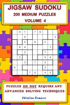 Paperback Jigsaw Sudoku: 200 Medium Jigsaw Sudoku Puzzles Volume 4 Book