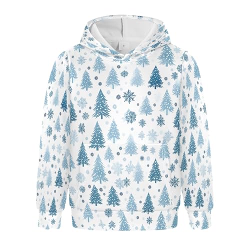Kids Hoodies Sweaters Christmas Tree Xmas Hooded Sweatshirts with Big Pockets for Boys Girls B0400397