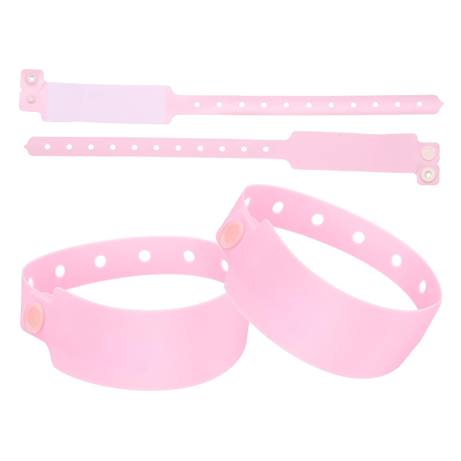PATIKIL 20 Pcs ID Wristbands, Adjustable Identification Wristband Secure Identification Bands Bracelet for Events Parks Field Trips Airport Travel, Light Pink