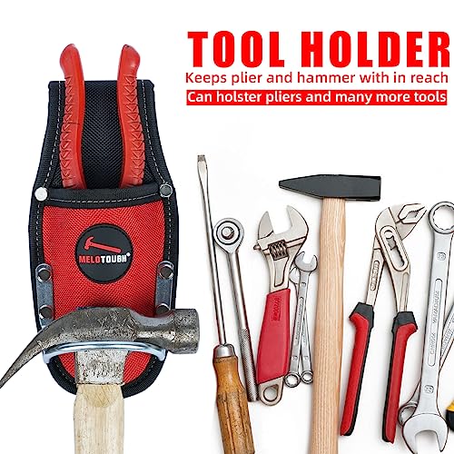 Image of MELOTOUGH Plier Holster Tool Holder and Heavy Duty Steel Loop Hammer Holder for Tool Belt Work Organizer Pocket Durable and Compact Tool Holder for Construction,Electrician