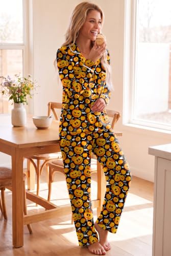 Ekouaer Womens Pajama Sets Long Sleeve Button Down 2 Piece Lounge Set - image 3