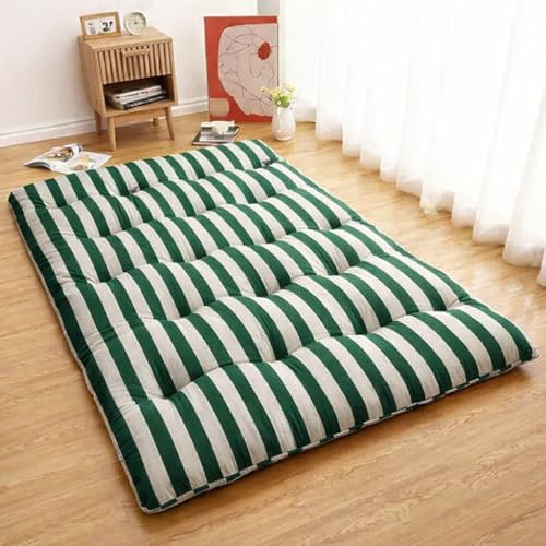 Image of Adim's Handmade Traditional Quilt Gadda Mattress, Green Lining, 7x6 ft,Pure Cotton Fabric, Cotton Filled, Firm, Reversible Design, for Floor Sleeping and Bed Use