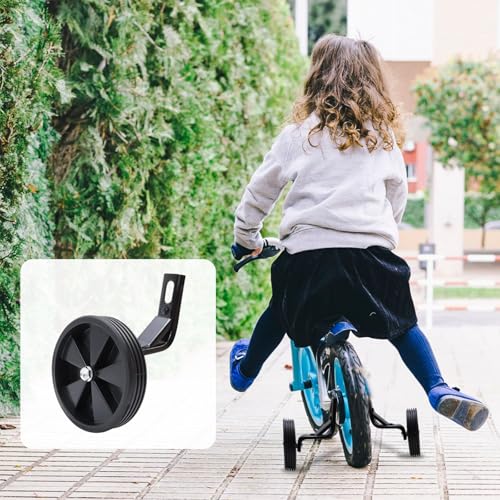 Image of Pair of Black Bicycle Auxiliary Wheel Children's Bicycle Accessories,Training Wheels Kids Bike Children Training Bike Wheel