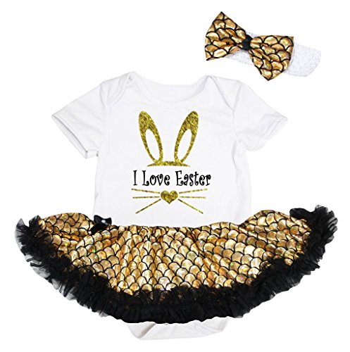 Body bébé fille 0-24 mois blanc et or chic pour le quotidien