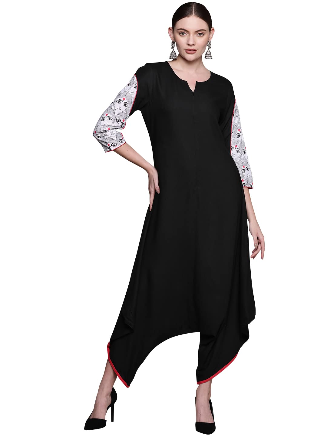 ZIYAAWomen Women's Black Rayon Basic Jumpsuit