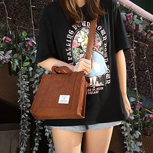 Tote Bag for Women, WantGor Corduroy Crossbody Bags Shoulder Handbag Small Satchel Hobo Bag Purse