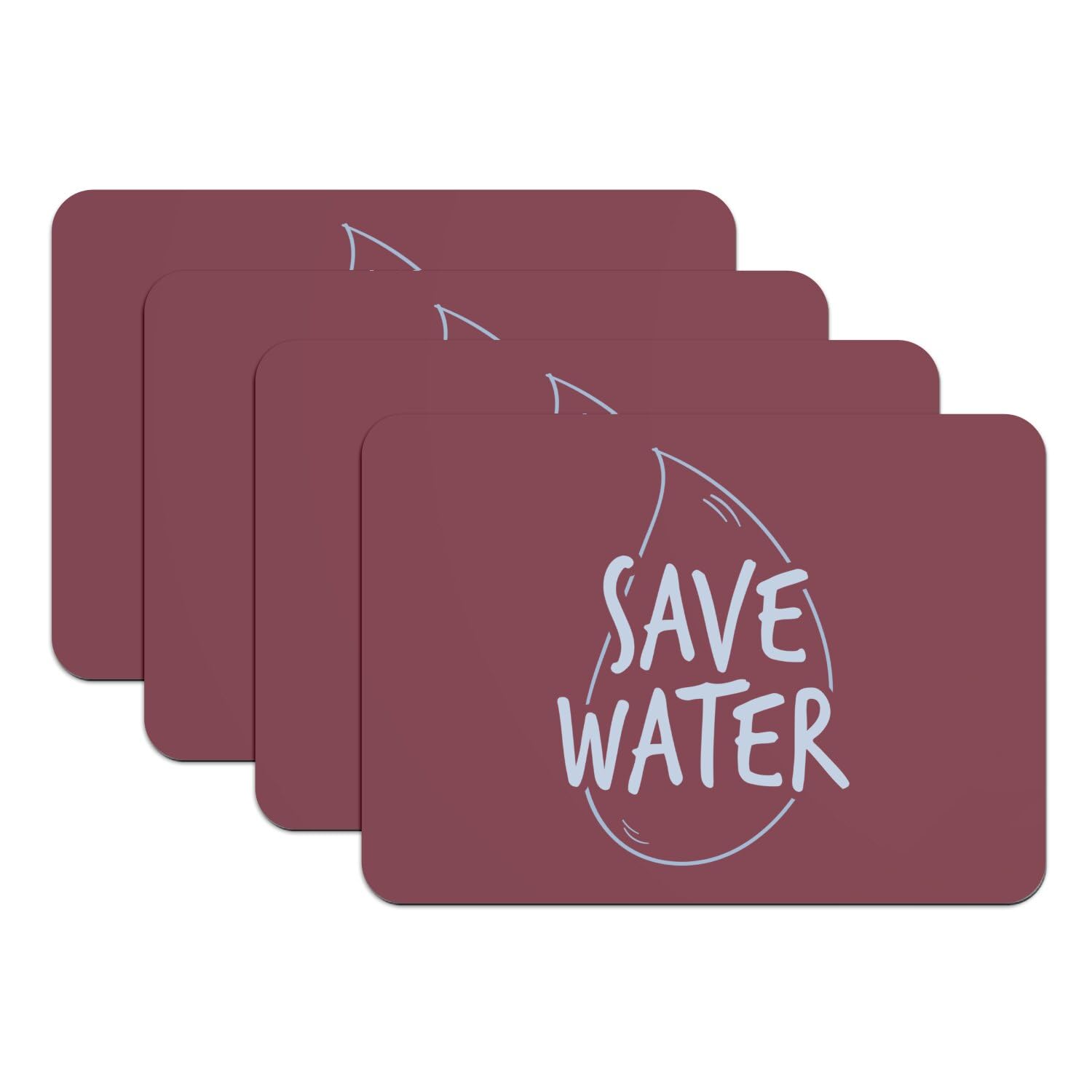 Sets de table rouge save water pour partager des valeurs écologiques en famille
