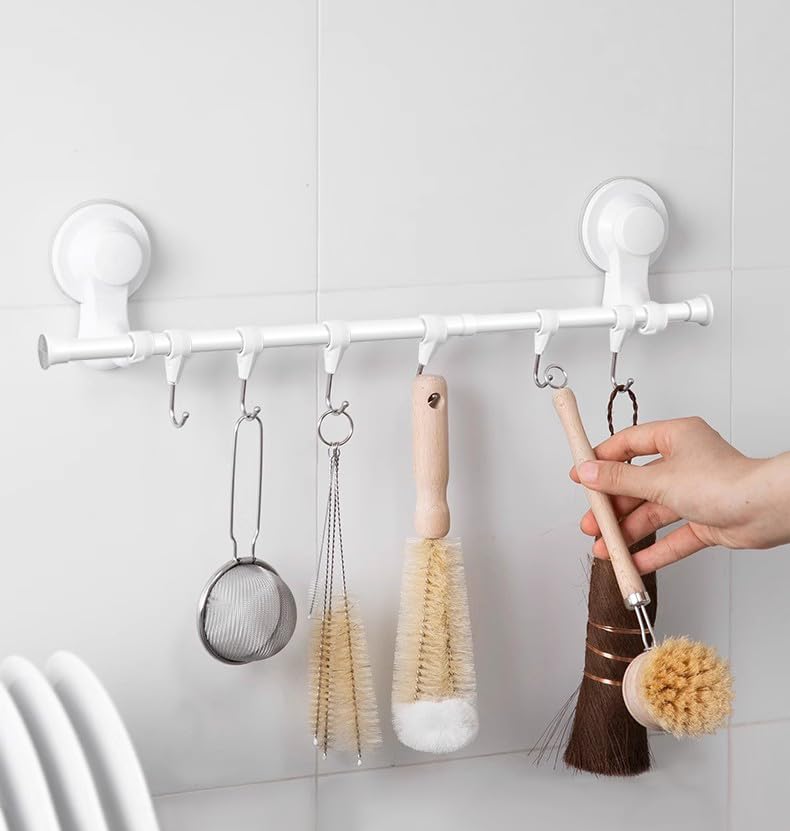 Image of AIZESI Tension Rod 18-36 inch,1Pcs White Adjustable Tension Curtain Rod No Drilling Small Tension Rod Spring Tension Curtain Rod Expandable Curtain Rod