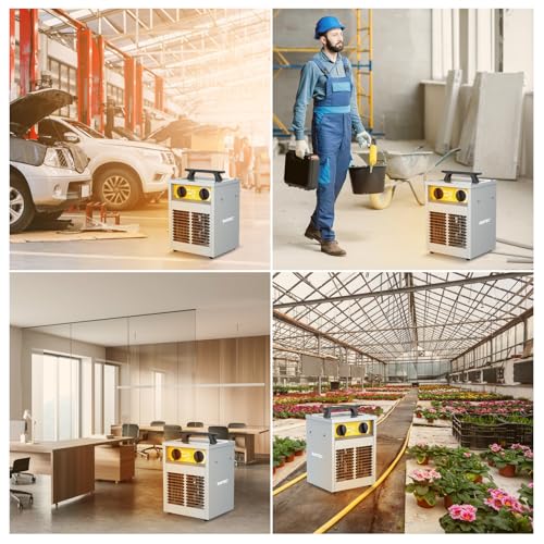 Chauffage soufflant de chantier 2000W avec carcasse en acier robuste