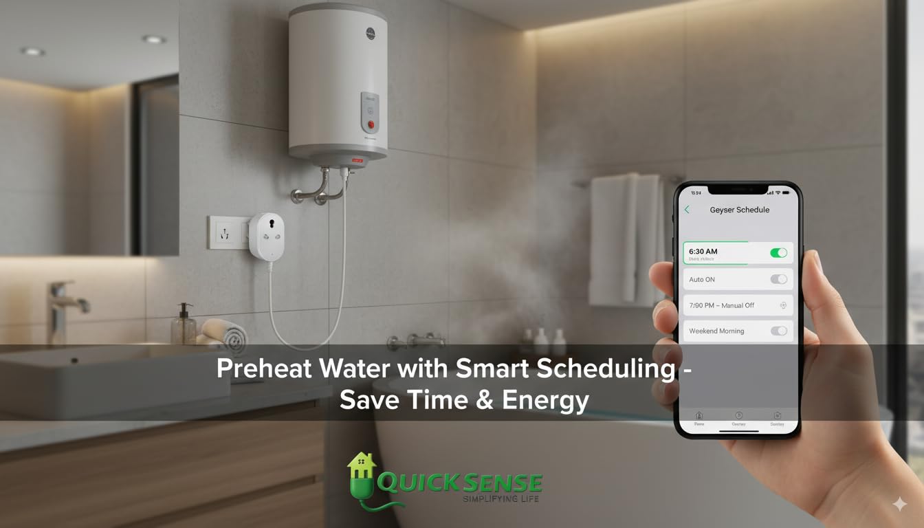 Quick Sense16A Wifi + BT Smart Plug for automation, Energy Monitoring, remote and time control | Suitable for power appliances like ACs, Geysers & Water Pumps (supports Amazon Alexa) (16A Power Plug)