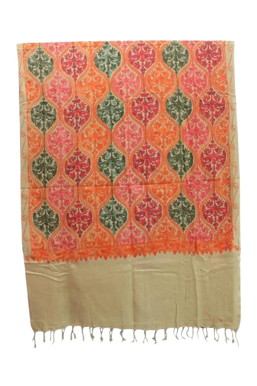 ACRYLIC CASHMILON MACHINE AARI EMBROIDERY KASHMIRIE ANTIQUE EMBROIDERY DESG STOLE SIZE 28X80_117-image-7