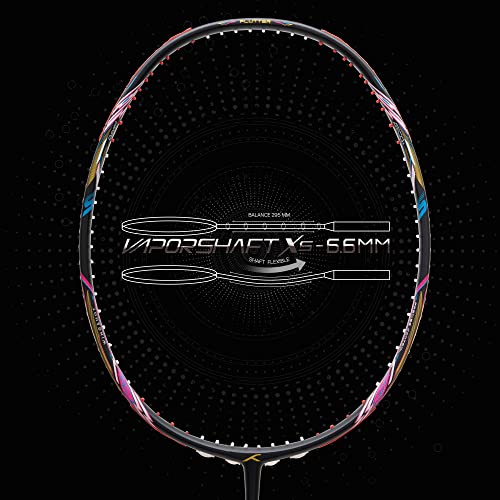 Image of Hundred Flutter S CTRL Carbon Fibre Strung Badminton Racket with Full Racket Cover for Intermediate Players