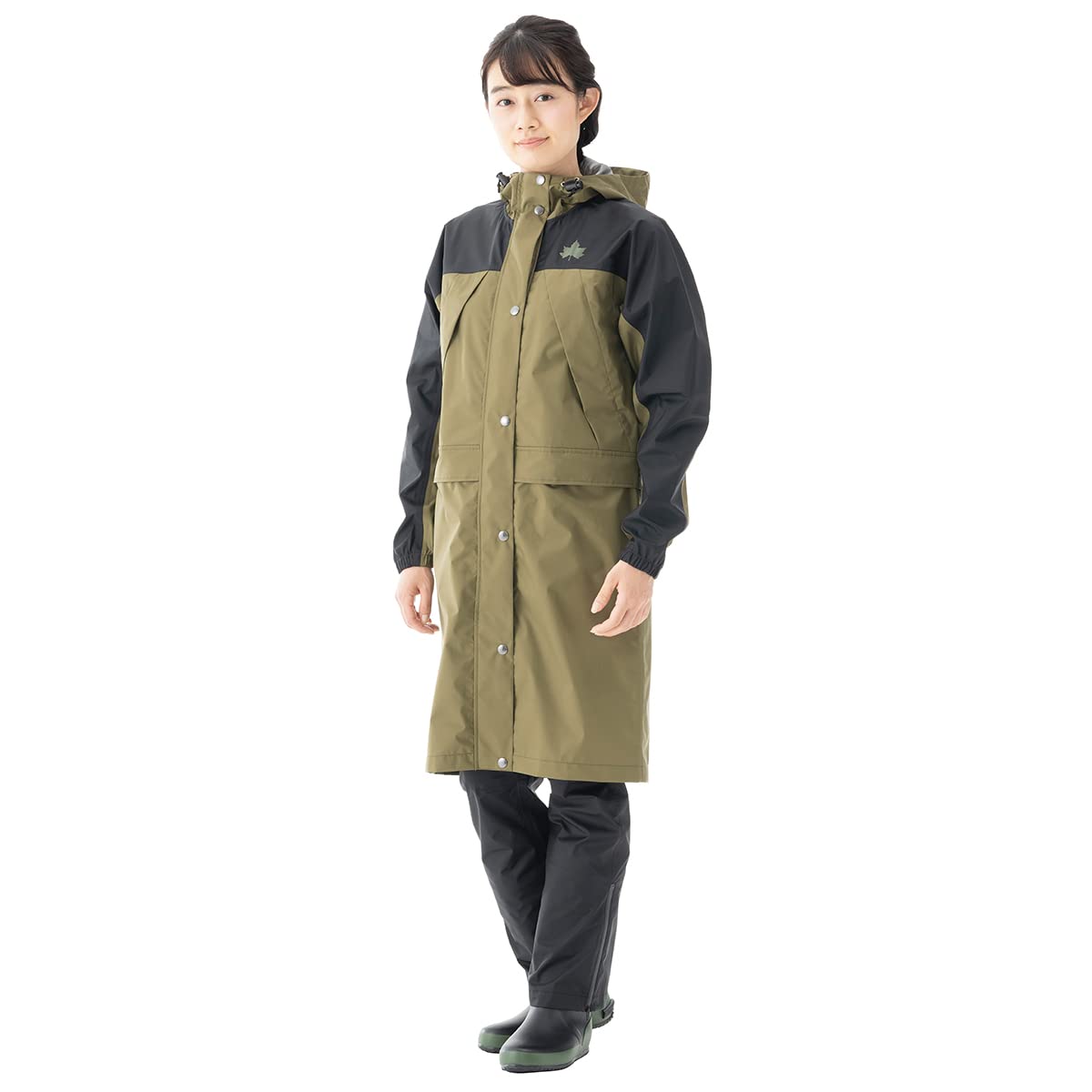 LOGOS 3レイヤーレインハーフコート 雨具 レインウェア サイズS