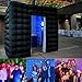 Inflatable Photo Booth, 8.2 x 8.2ft Portable 16 Colors LED Dimmable Shooting Photobooth Tent Enclosure Kit with 2 Doors and Inner Air Blower, Remote Controller, Carry Bag(Black)