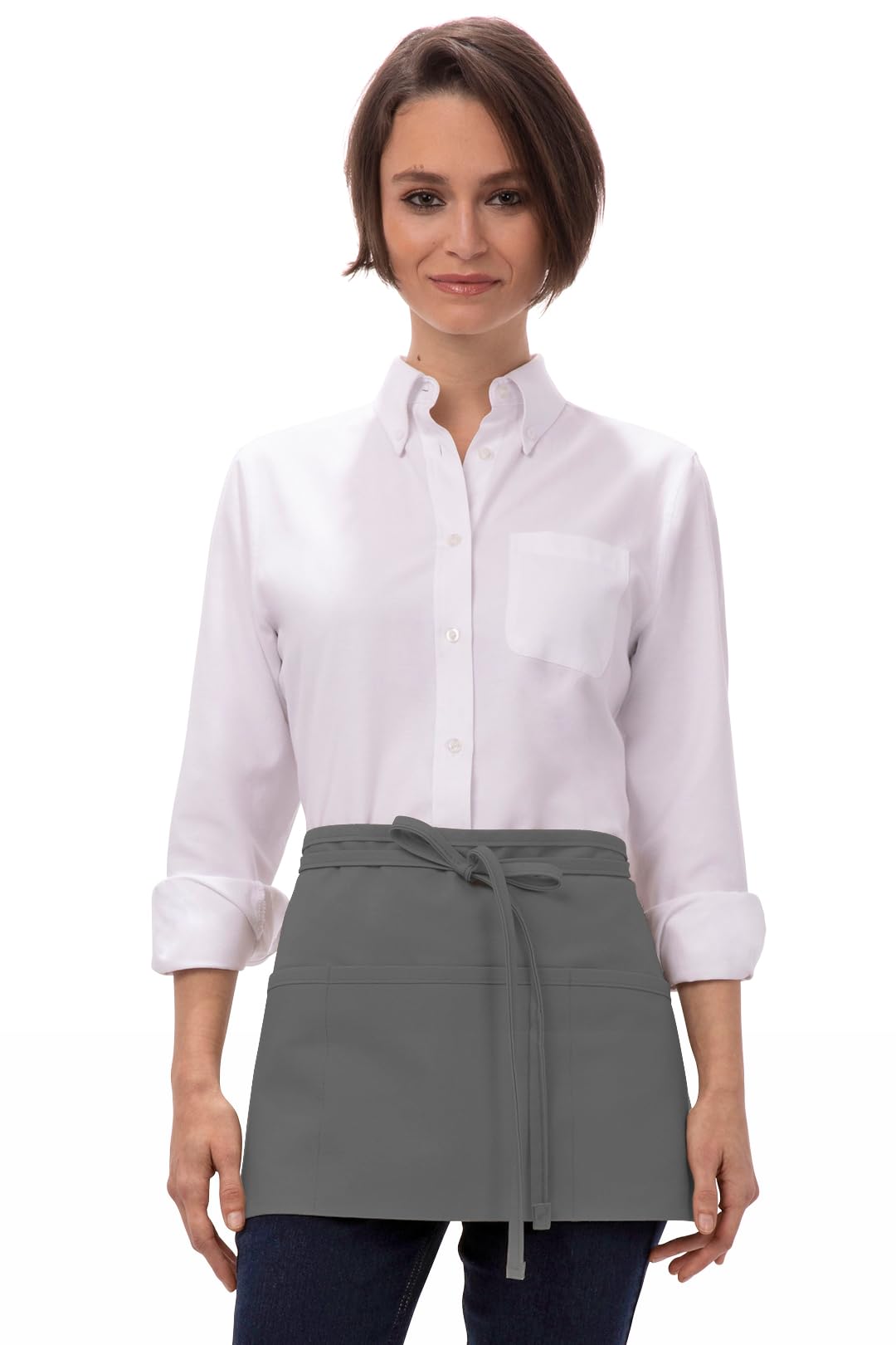 Chef Works Unisex Waitress Apron, Grey, One Size