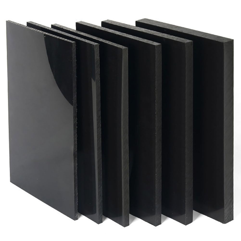 Láminas de plástico blanco, Hoja de polipropileno 10 mm, varios tamaños, color negro(35x35cm)