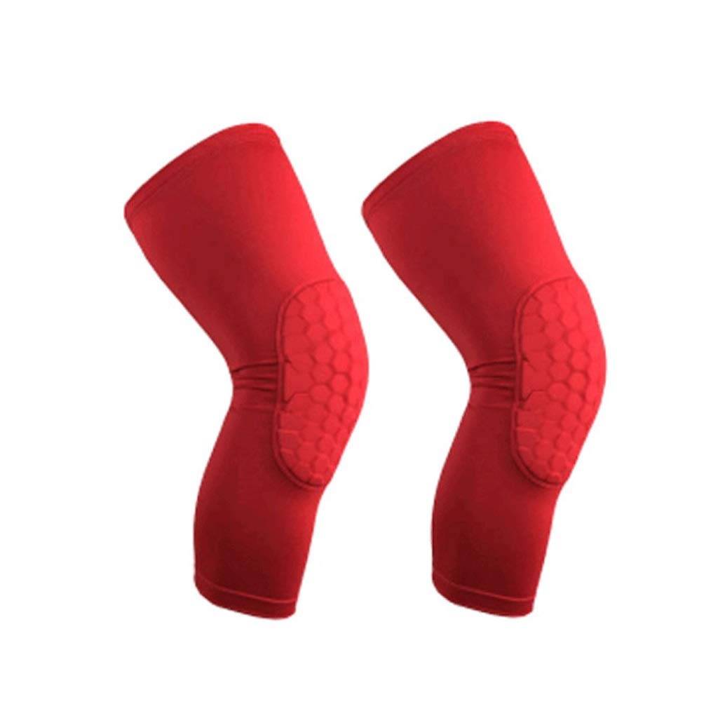 Basketball Knee Pad Longer Breathable Guard Honeycomb Bumper Sports Protective Pads Cycling Brace Support Kneepads(XL)