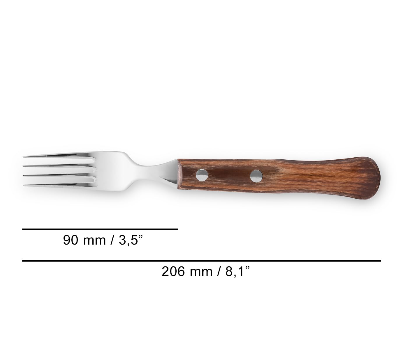 Forchetta Da Bistecca Arcos - Acciaio Inossidabile 18/10 Con Manico In Legno - Foto 11