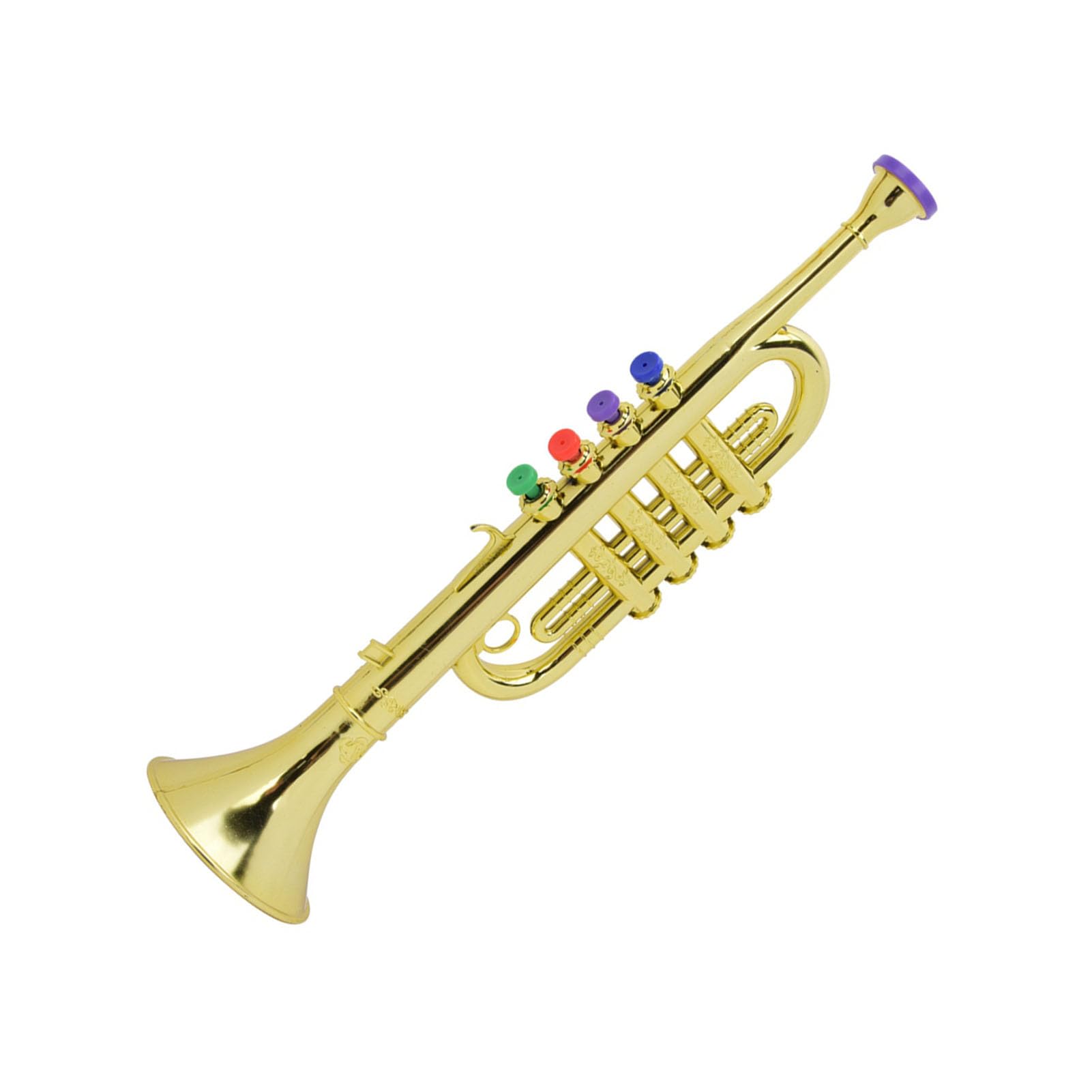 AUNMAS Kindertrompete, Goldene Beschichtete Kindertrompete, Vorschulmusikspielzeug, Oberflächenspaß, Vorschulinstrumente, Musikspielzeug, Kunststoffhorn, Trompete,